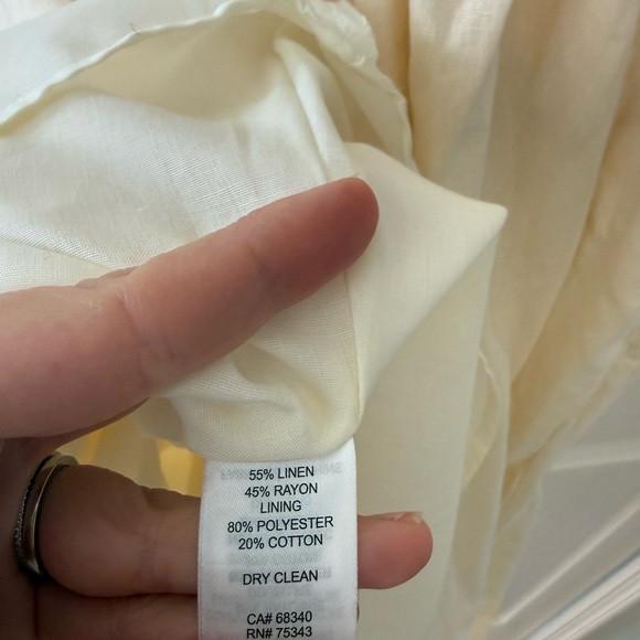House of Harlow 1960 Cream Linen Blend Midi Dress. Size L - Picture 6 of 7